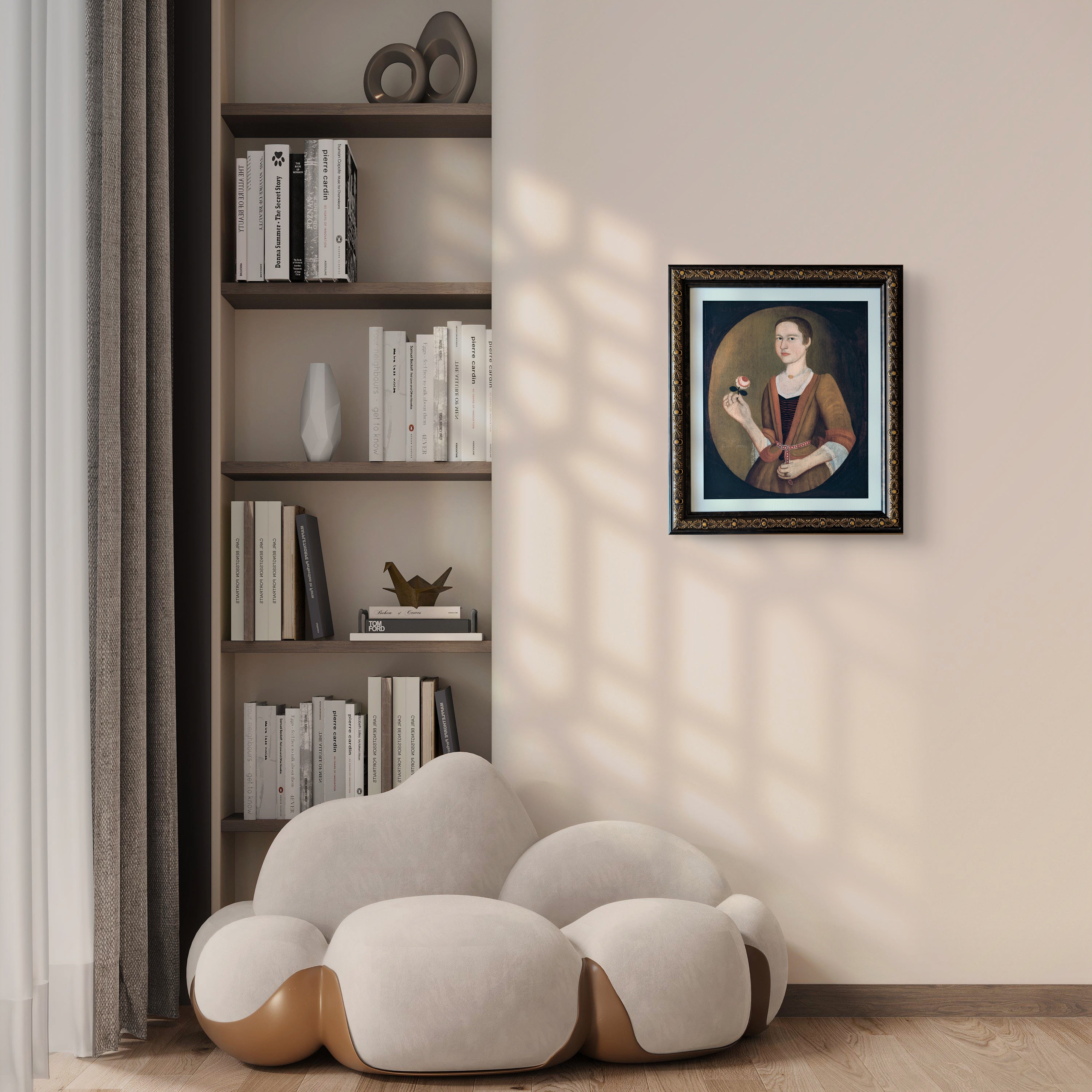 Young Lady with a Rose (Framed Reprint)