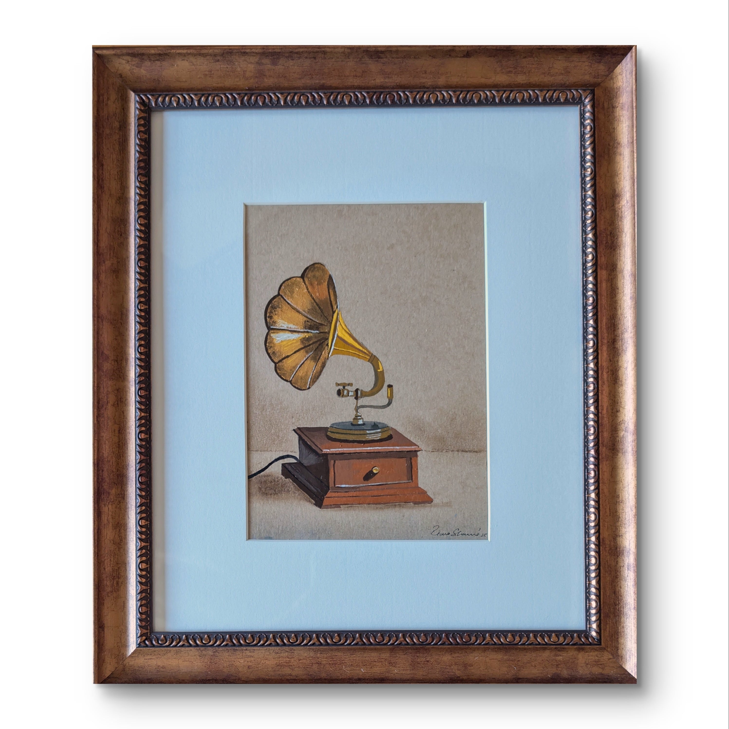 Echoes Of An Era (Framed Gouache Painting)