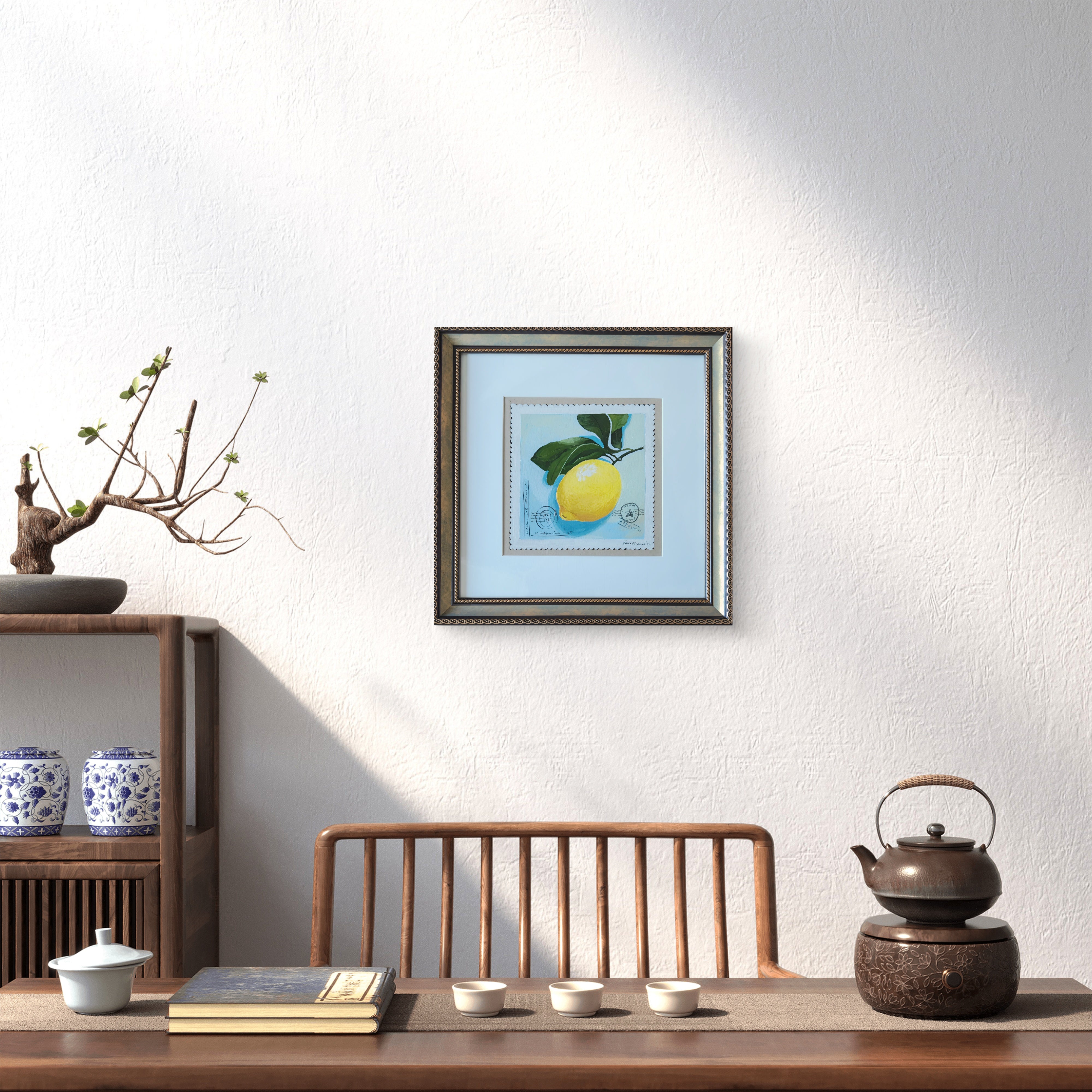 Citrus Study (Framed Gouache Painting)