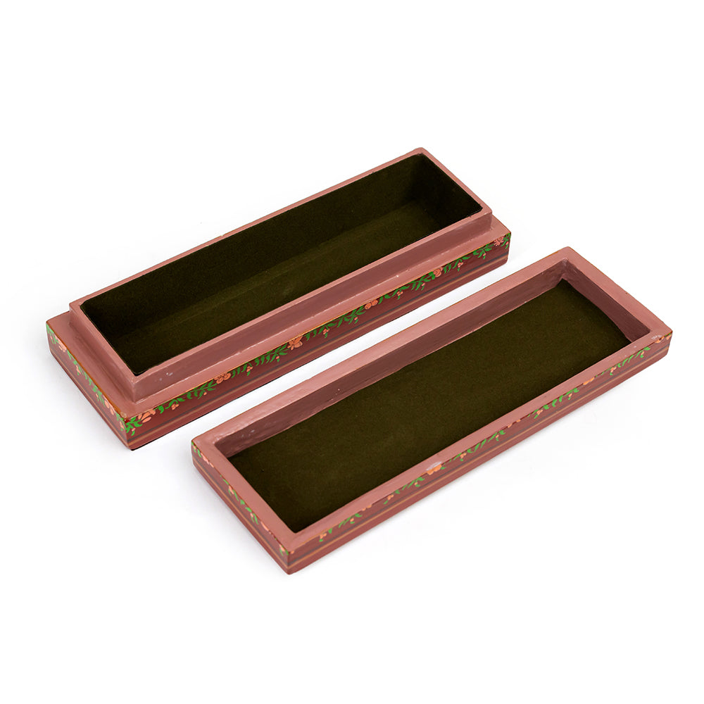 Crimson Bloom Papier-mâché Box