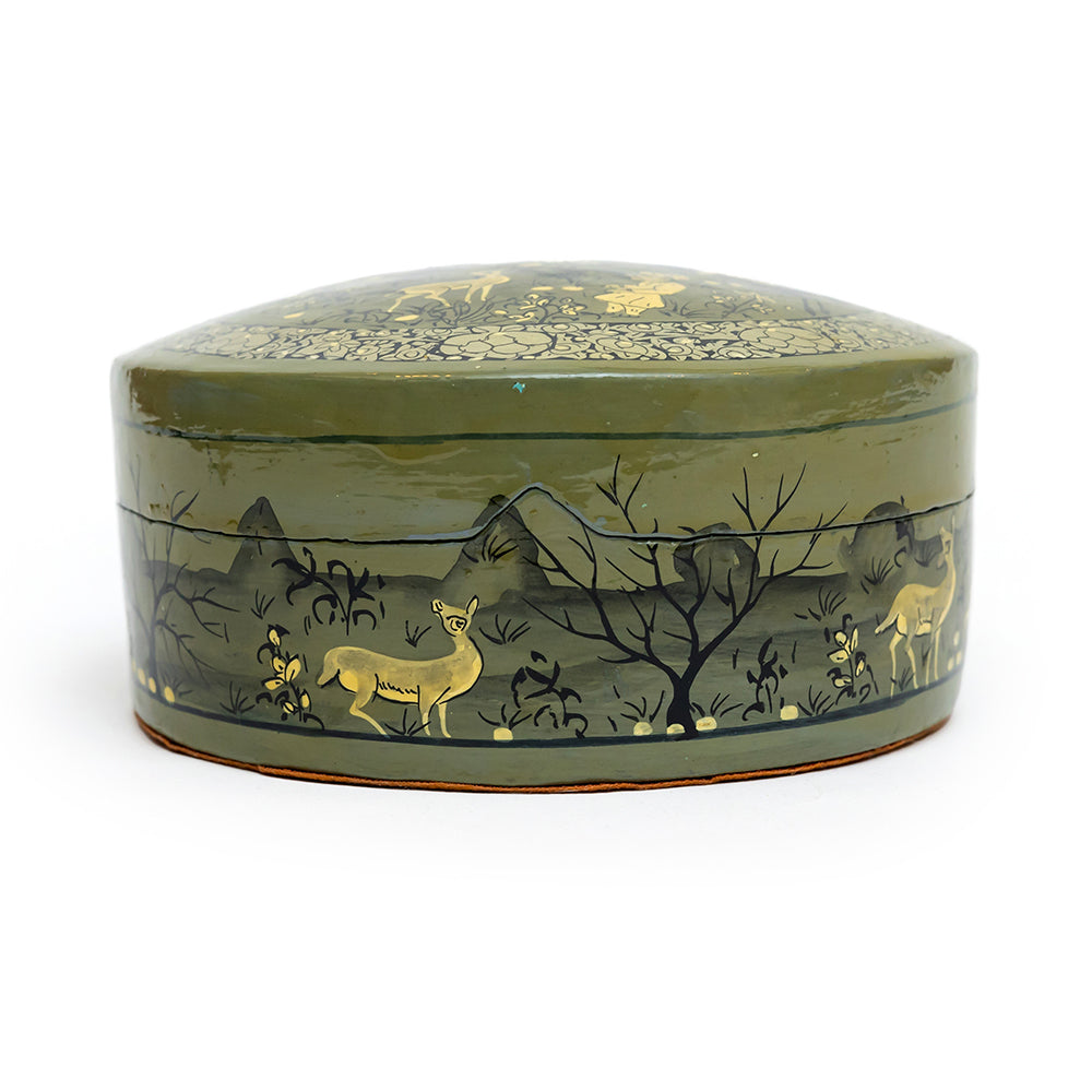 The Silent Charge Papier-mâché Round Box