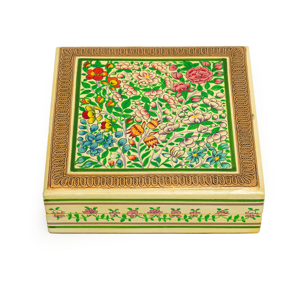 Meadow Raga Square Papier-mâché Box