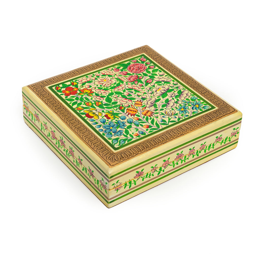 Meadow Raga Square Papier-mâché Box