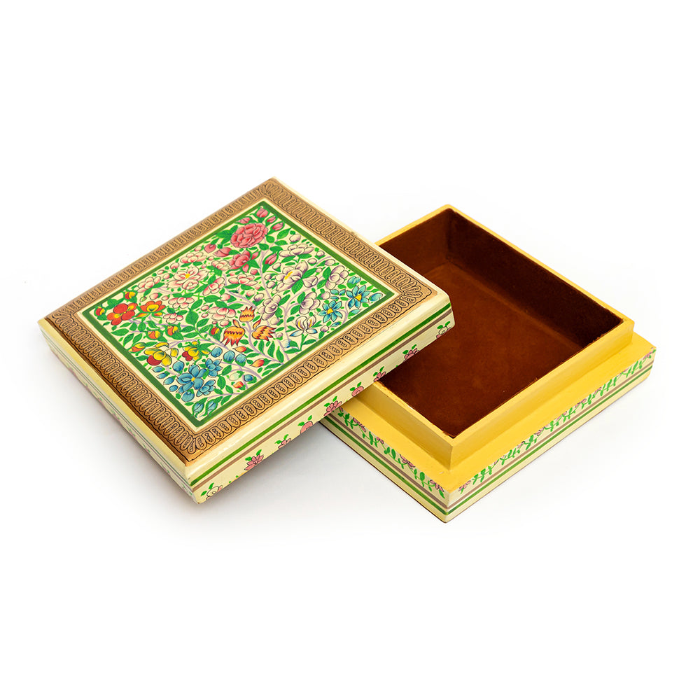 Meadow Raga Square Papier-mâché Box