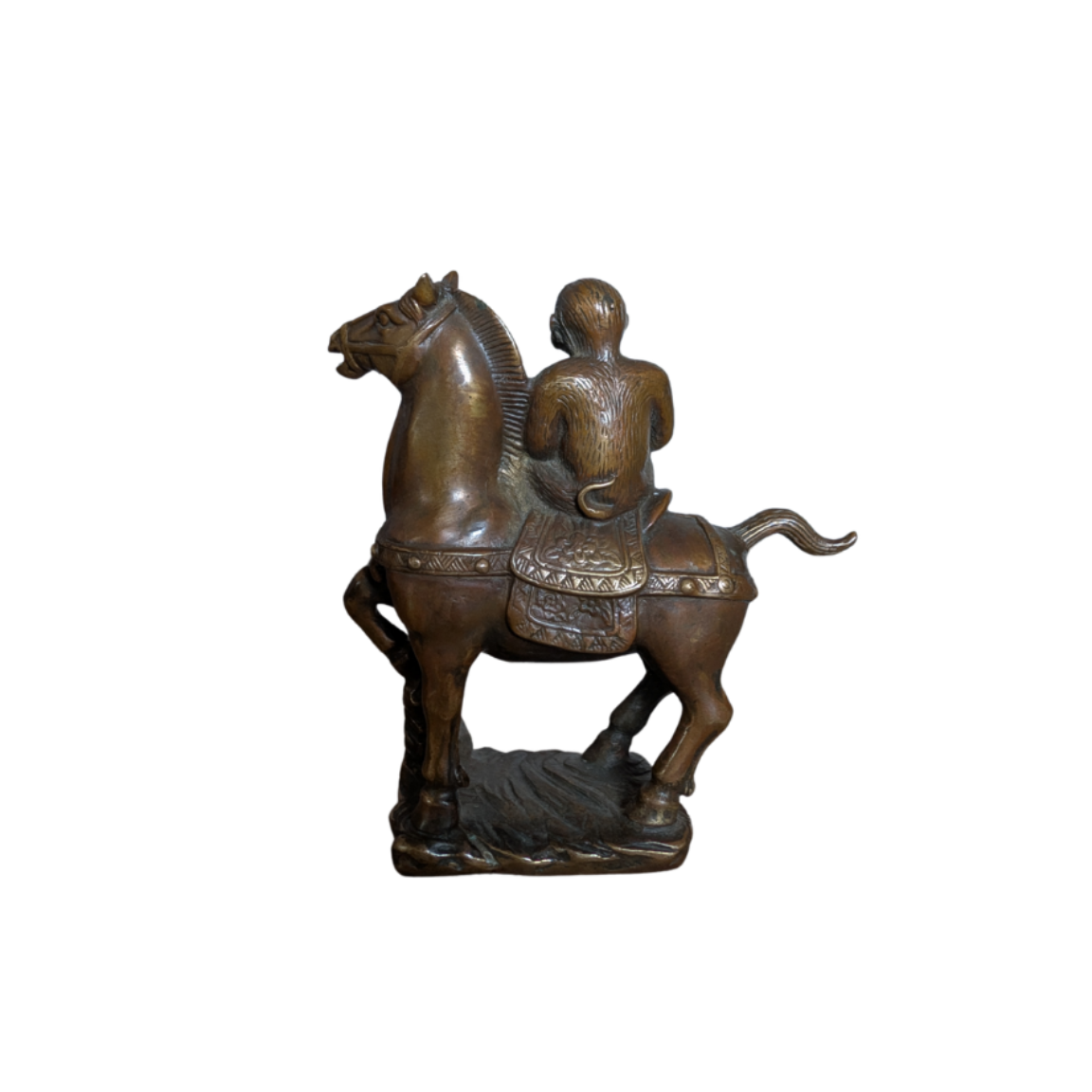 monkey on horse statue