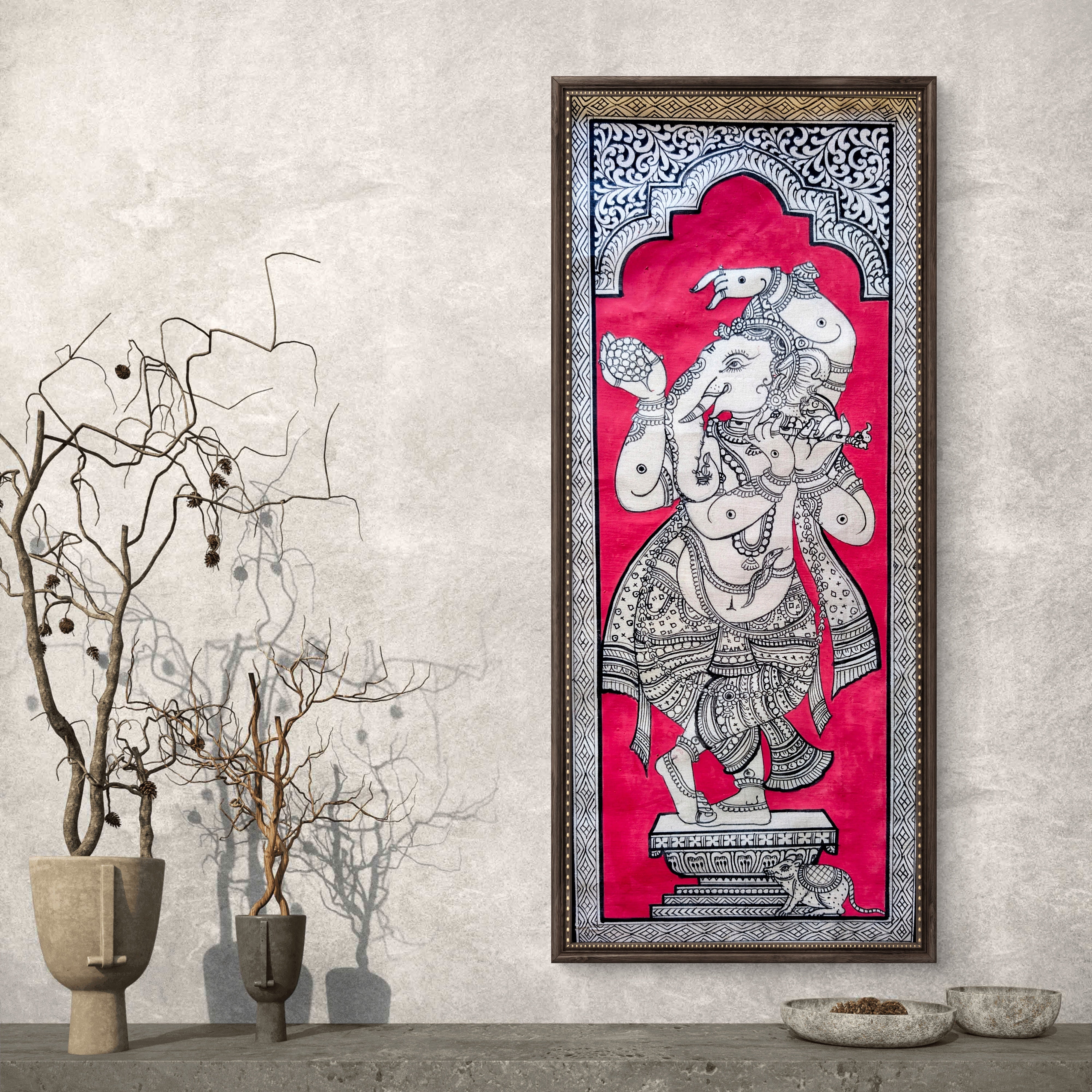 Dancing Ganesha Patta Chitra (Unframed)