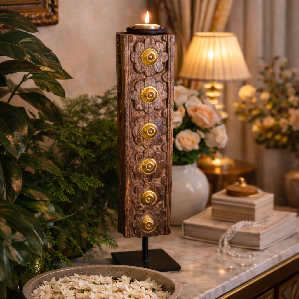 Temple Rosette Candle Stand