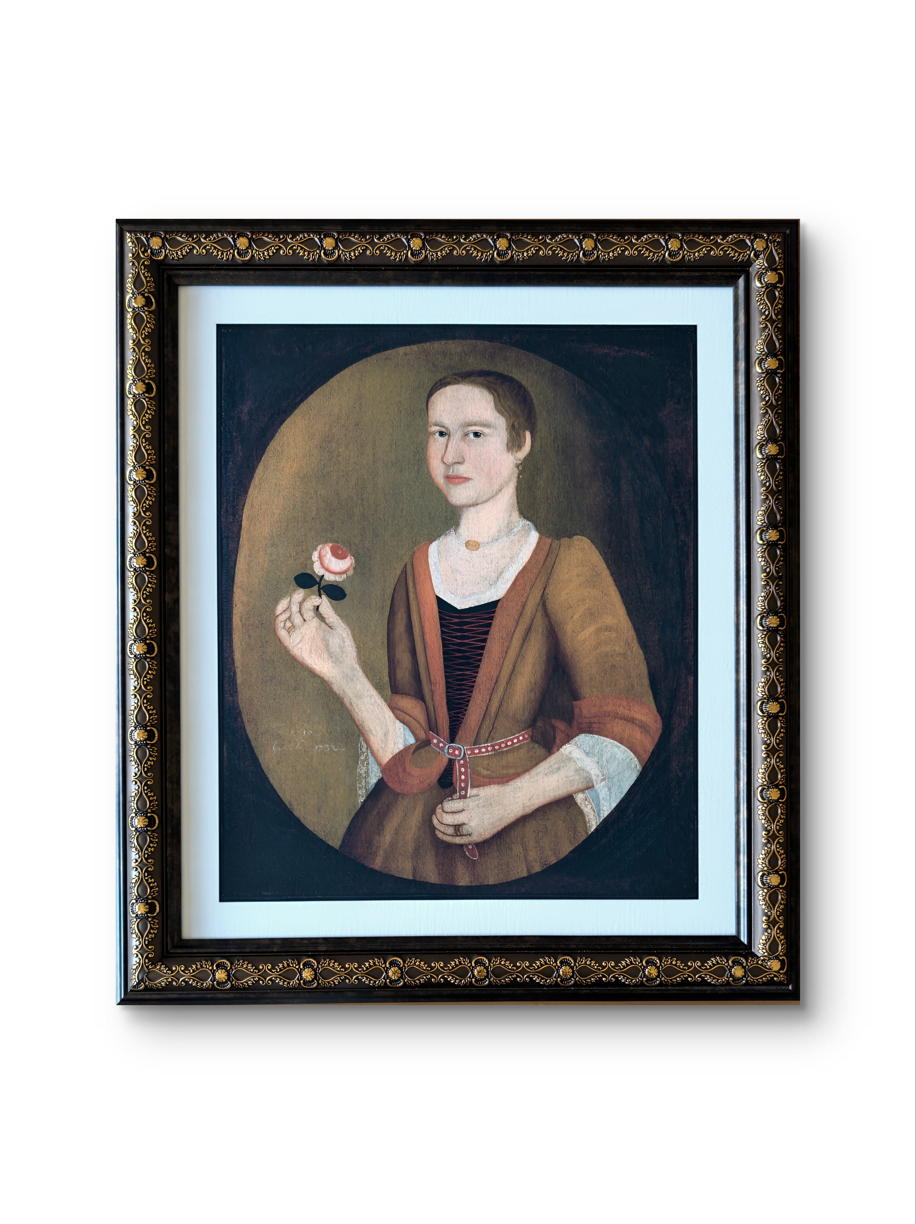 Young Lady with a Rose (Framed Reprint)