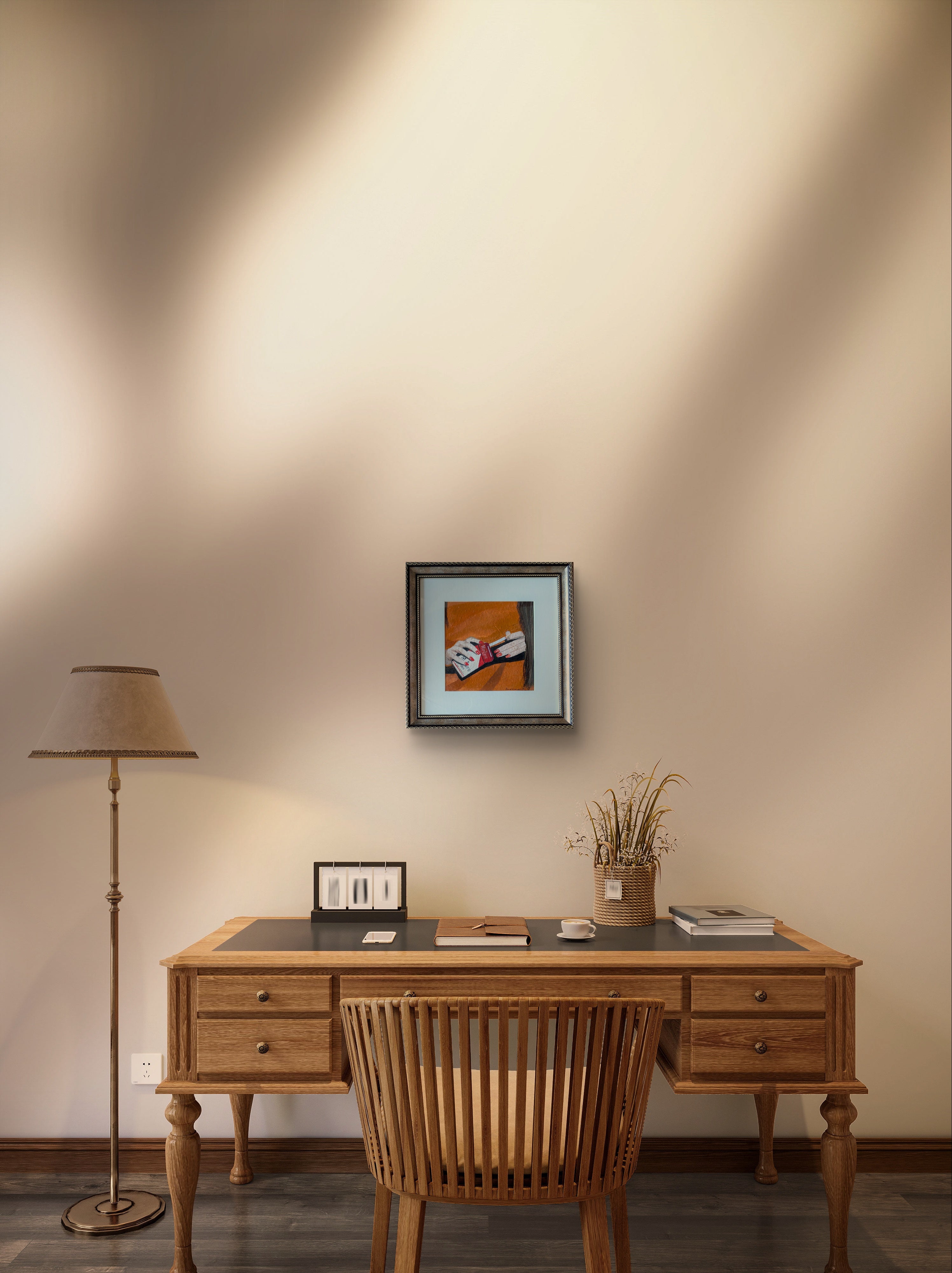 Lady Marlboro (Framed Gouache Painting)